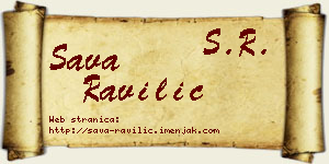 Sava Ravilić vizit kartica